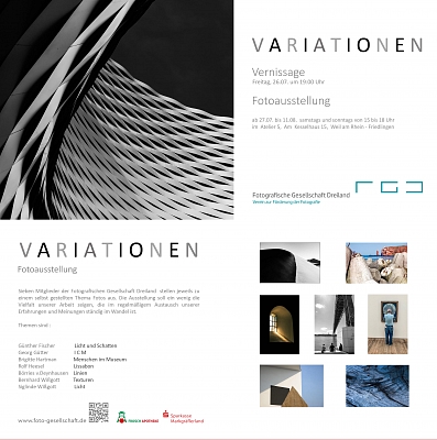 Neue Ausstellung im Atelier 5 der Fotografischen Gesellschaft Dreiland  "VARIATIONEN"